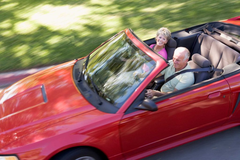 Couple in convertible