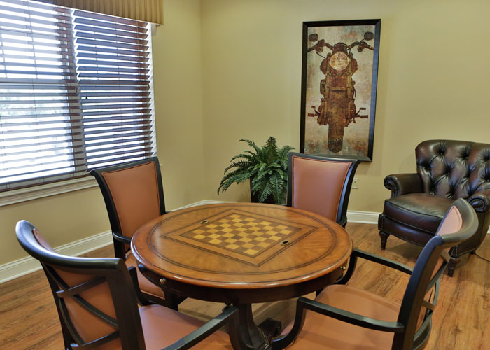Gaming table in the common area