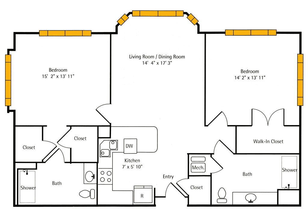 Hawthorne Coriander 2 bedroom floor plan