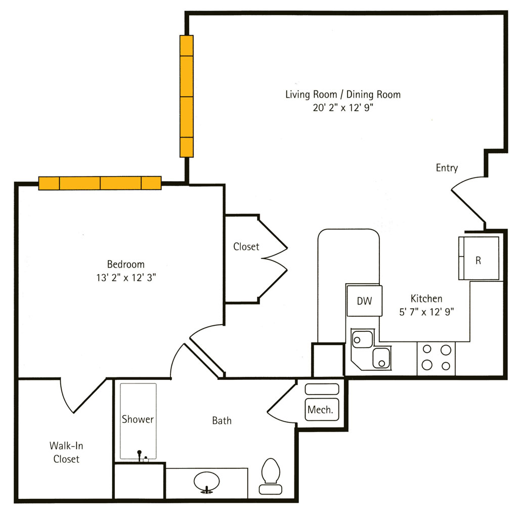 Hawthorn Tarragon 1 bedroom floor plan