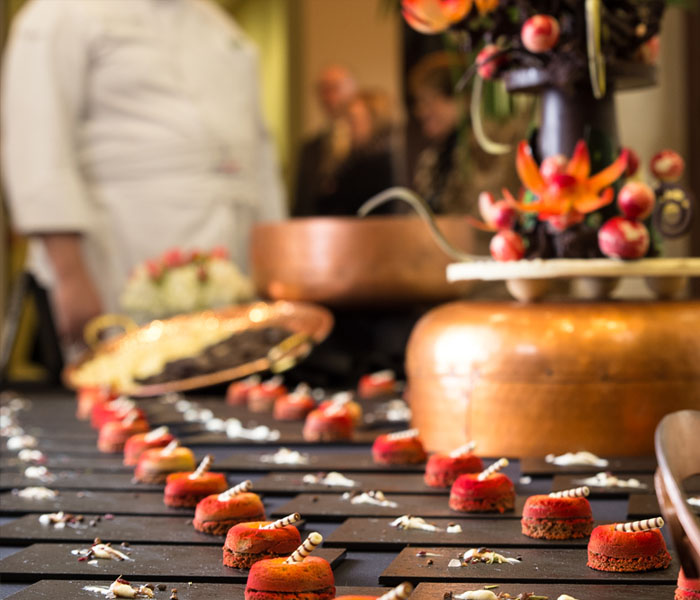 Chefs Dessert Selection Fancy dessert with a cup of coffee